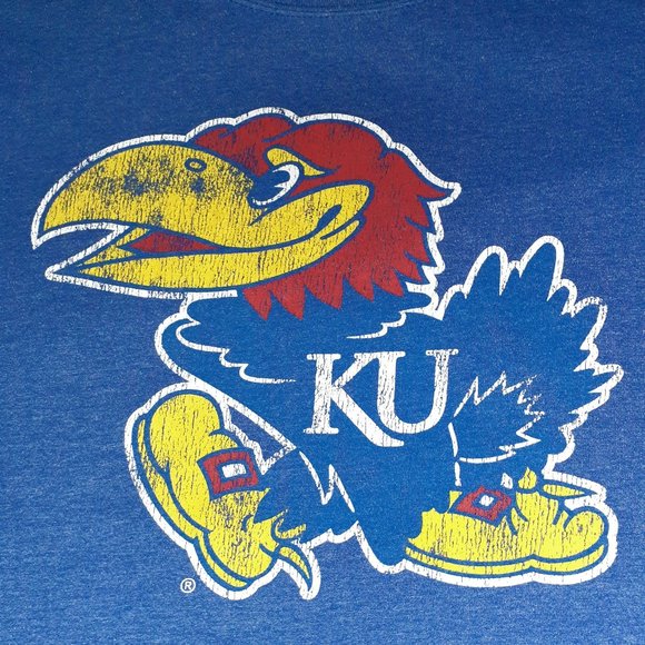 Kansas University Jayhawks Blue Graphic T-Shirt - Gear For Sports - Men's XL - Picture 2 of 4